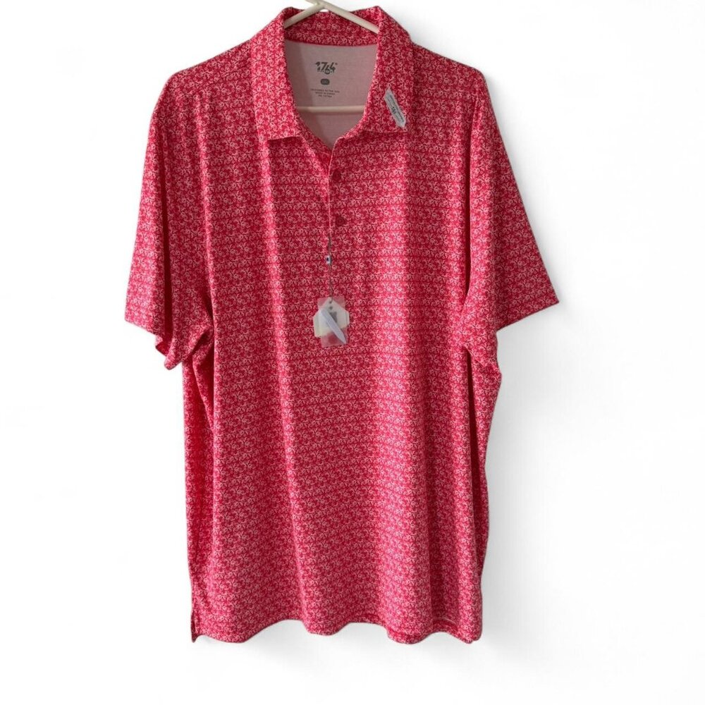 New 1764 Signature Men's 2XL Golf Polo Red White Bicycles